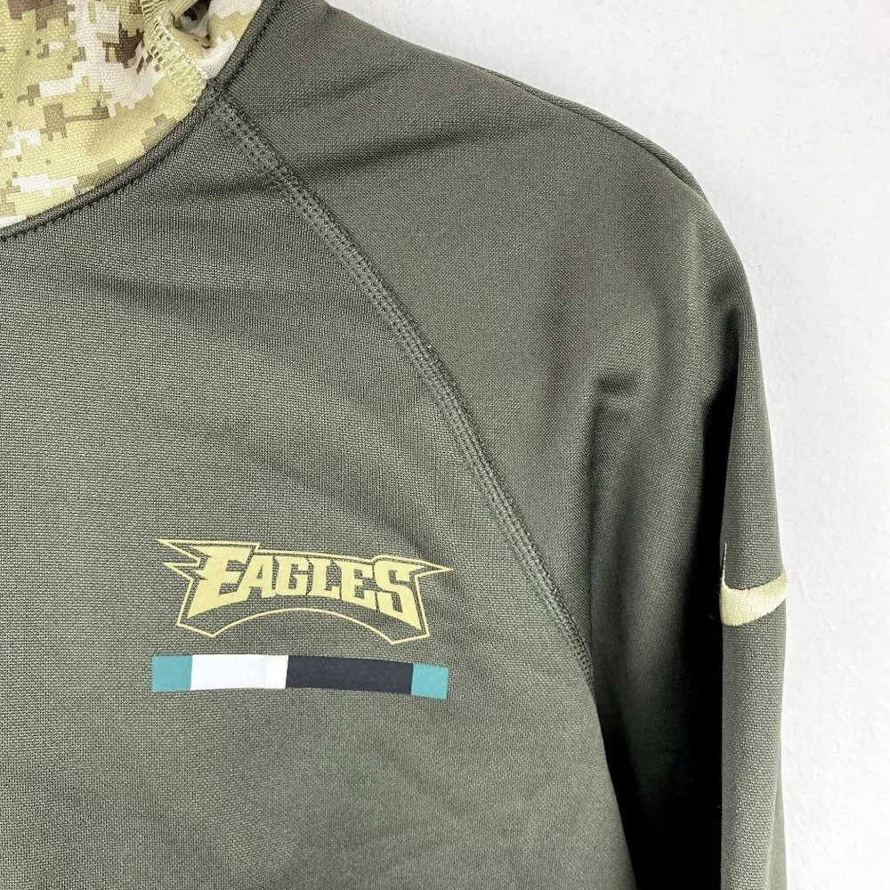 Nike Eagles Salute to Service Sideline Therma Pullover Hoodie Olive S